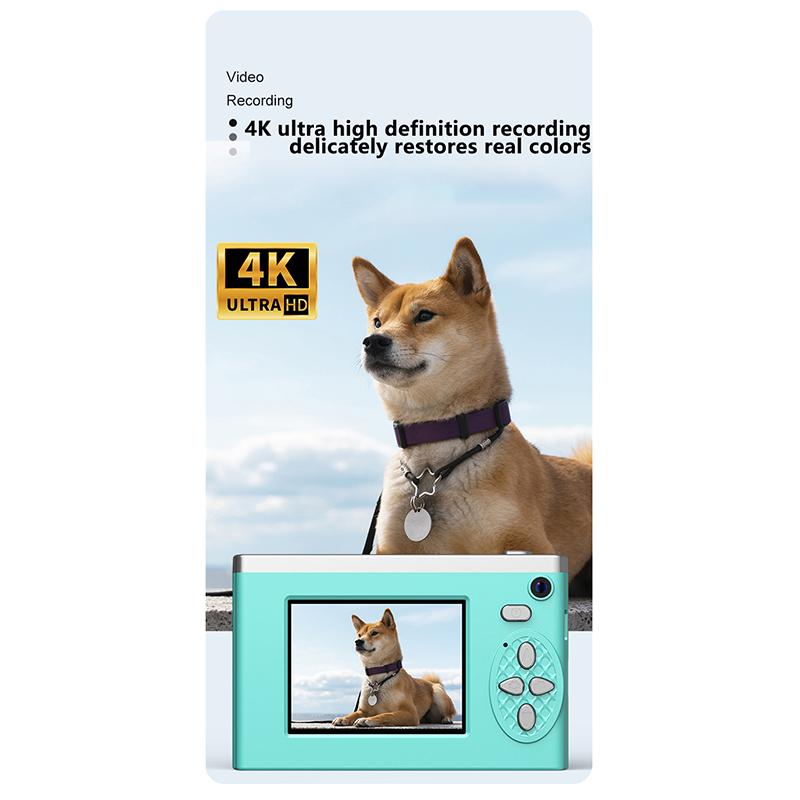 Retro Ccd Digitalkamera 4K Dual-Objektiv Videokamera 8x Zoom 2,4 Zoll Bildschirm 6400W Pixel Lange Akkulaufzeit Für Reisen Und Studenten