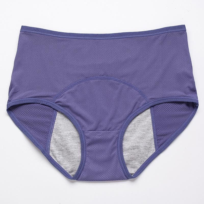 European & American Multi-color Mesh Breathable Mid-High Waist Leak-Proof Menstrual Period Underwear for Women
