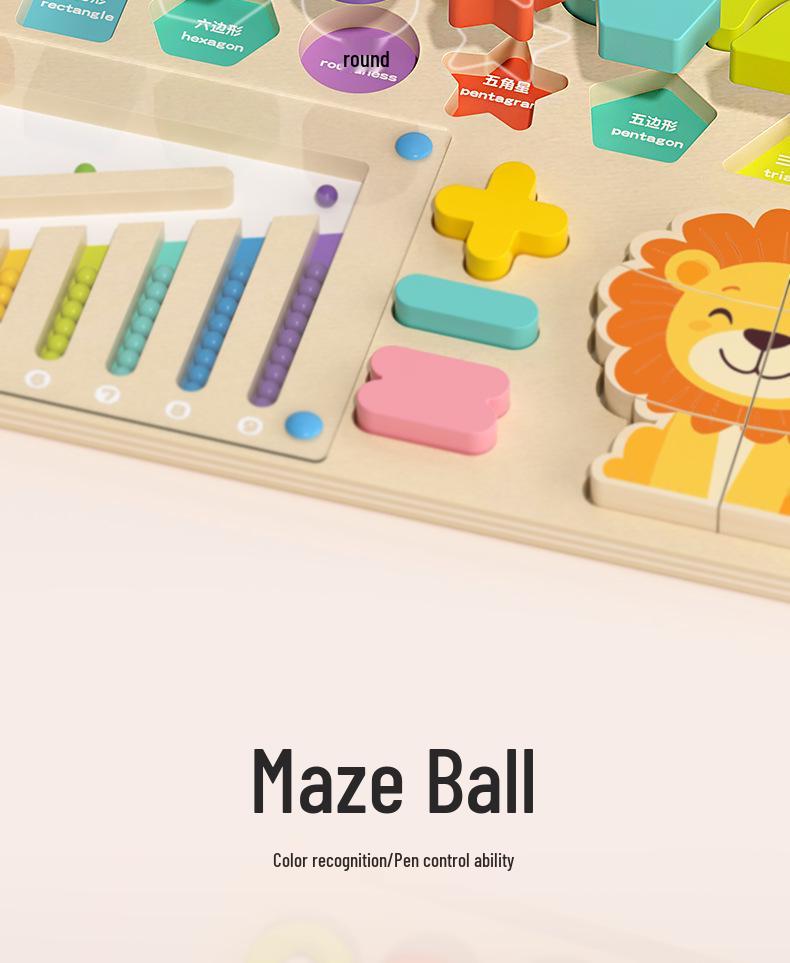 Montessori Wooden Puzzle Board for Toddlers Aged 1-3: Early Education Building Blocks Toy