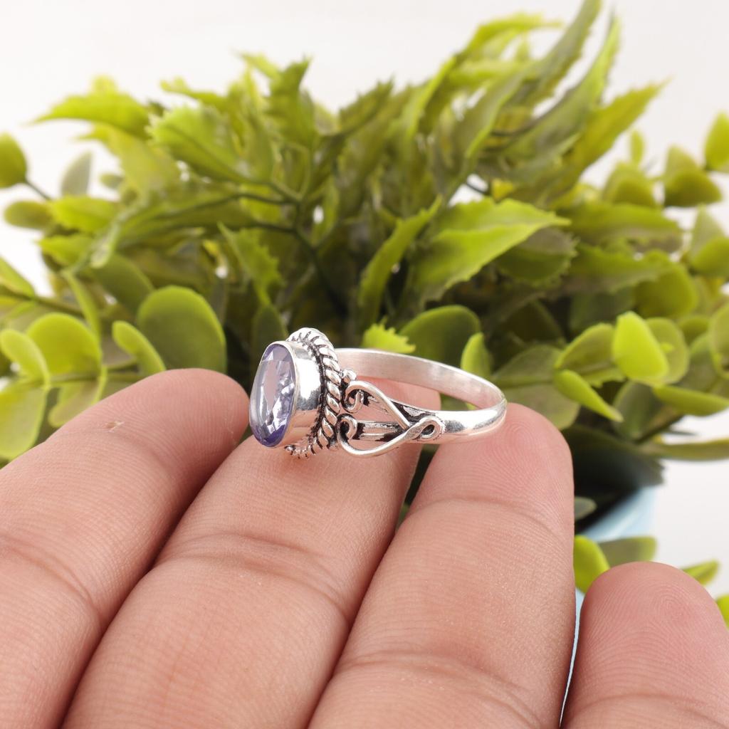 Iolite Gemstone 925 Sterling Silver Jewelry Handmade September Birthstone Ring RR-8-1