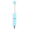Pearl DIY Clay Heart Bead Pen Full Diamond Smooth Writing Flocked Heart Beaded Pen Handmade Glitter Bead Beaded Ballpoint Pen