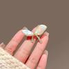 Women Brooch Imitation Pearls Bow Shape Anti-Wear Lapel Pin Scarves Shawls Bags Badge Fashion