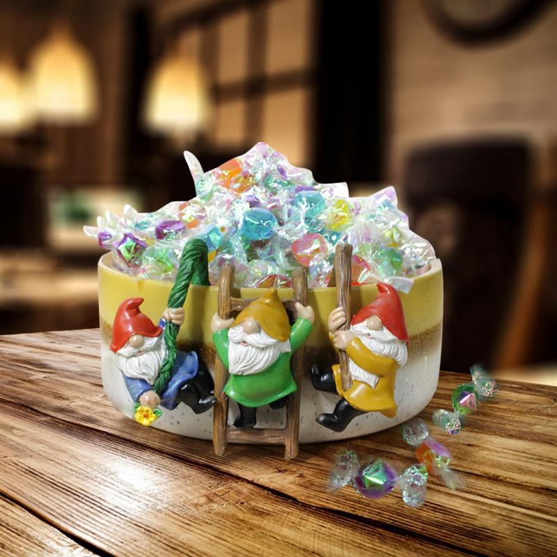 3pcs Cute Mini Climbing Gnome Garden Resin Statue Home Decor Flower Pot Dwarf Statue Outdoor Garden Decoration Accessories New