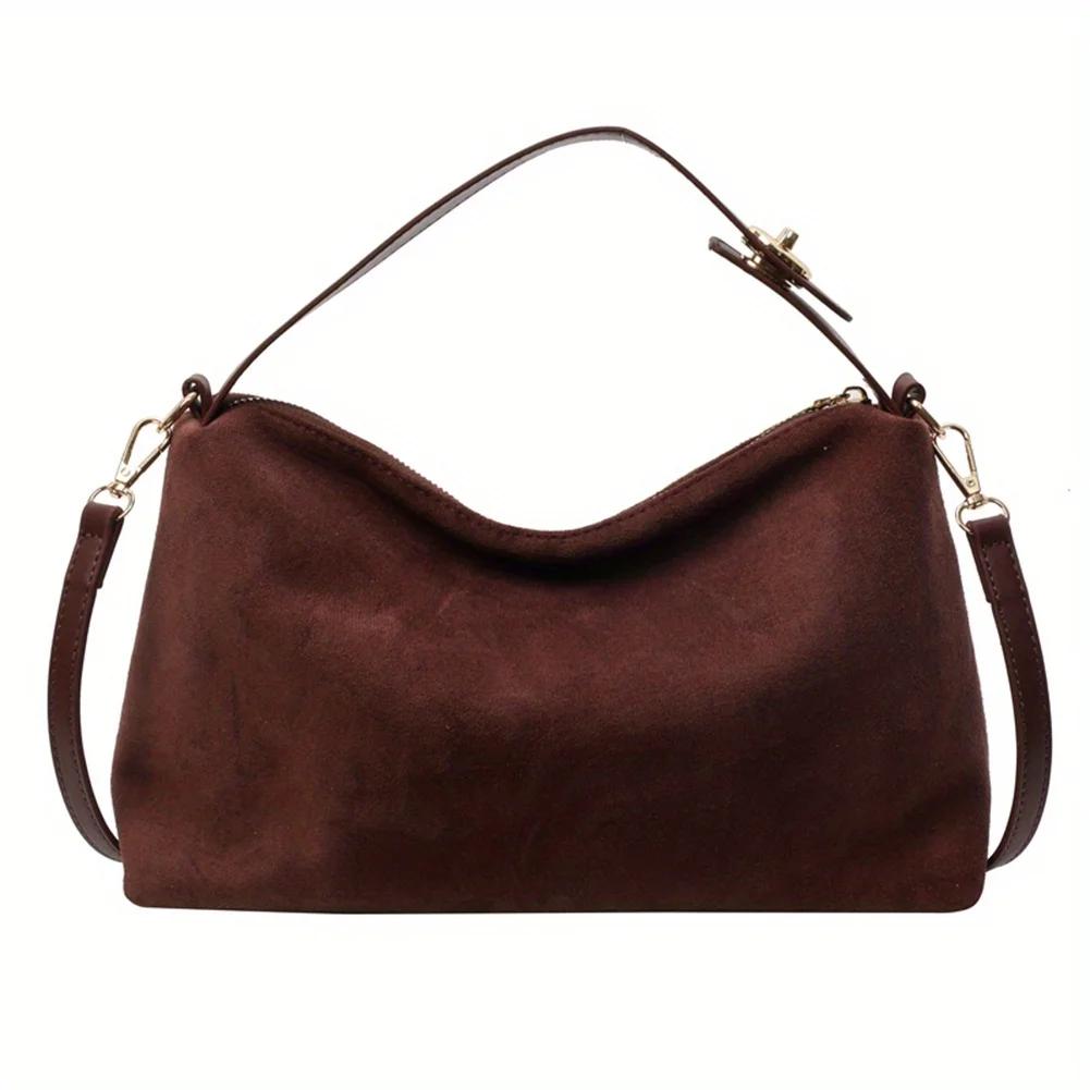 Simple and Casual New Underarm Bag, Retro Women's Handbag, Zipper Closure, Versatile and Trendy Crossbody Bags