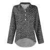 Vintage Floral Print Womens Long Sleeve Shirt Irregular Hem Collar Top Casual Button Blouse