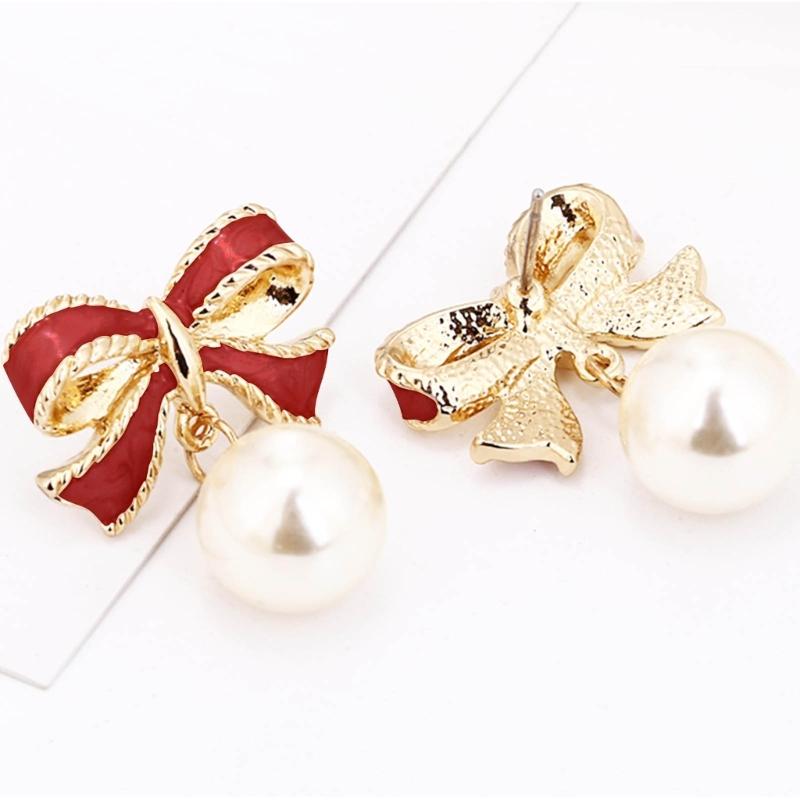 Exquisite Bowknot Drop Earrings Accessory Unique Ear Pendant Delicate Bowknot Ear Hooks Adornment for Daily Wear Dates