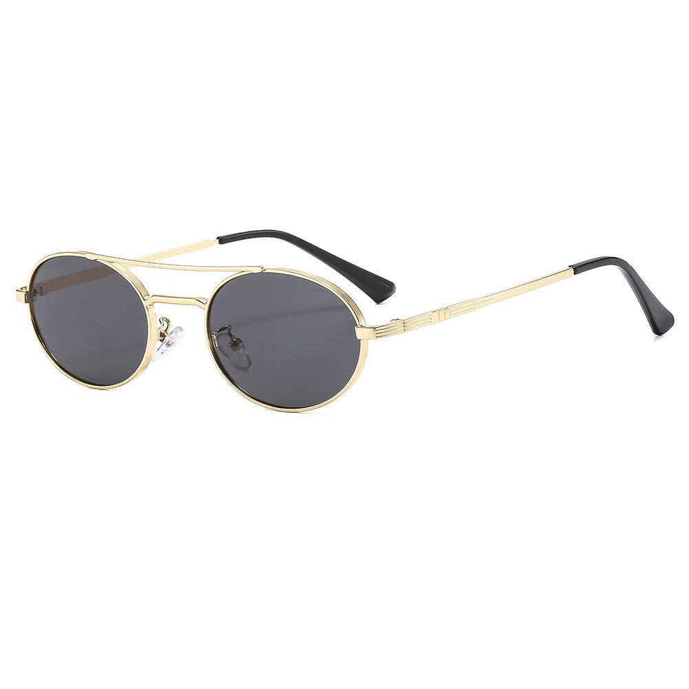 Oval Sunglasses Women Retro Metal Small Frame Sunglasses Men Luxury Popular Ins Sun Visor Driving And Fishing Sunglasses UV400