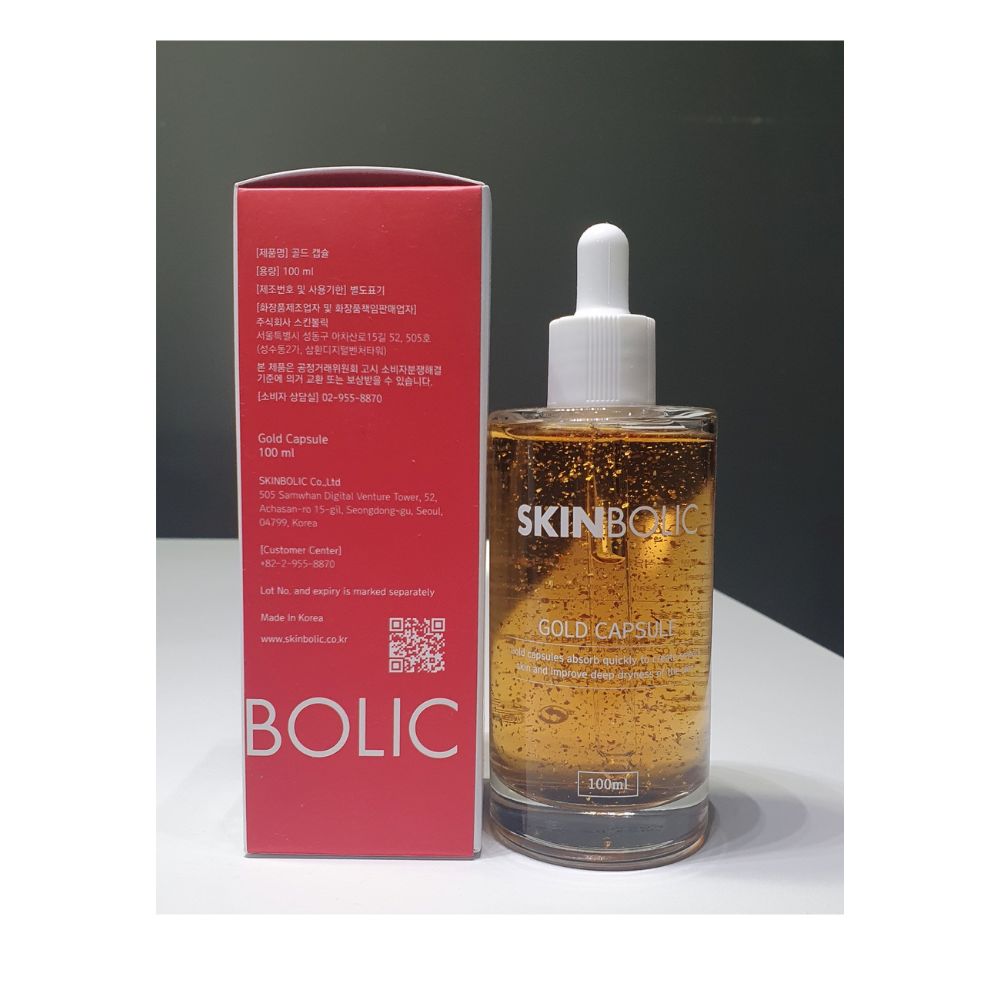 Skinbolic Gold Capsule 100ml - Professional Aesthetic Hydrating Essence Serum with 24K Gold