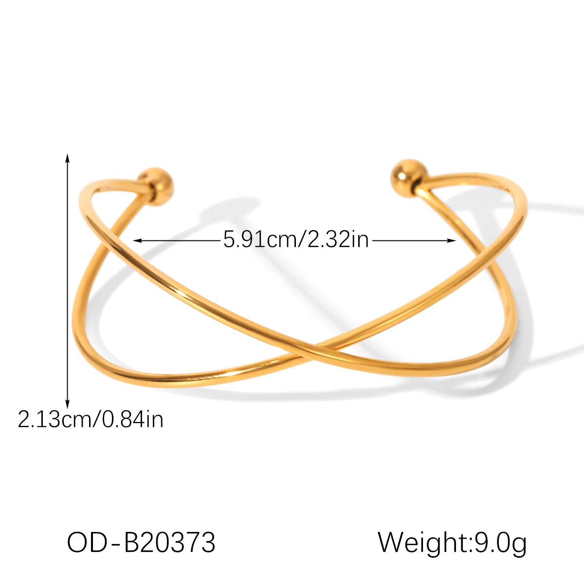 Перекрещивающийся браслет из нержавеющей стали - Элегантный открытый браслет для женщин