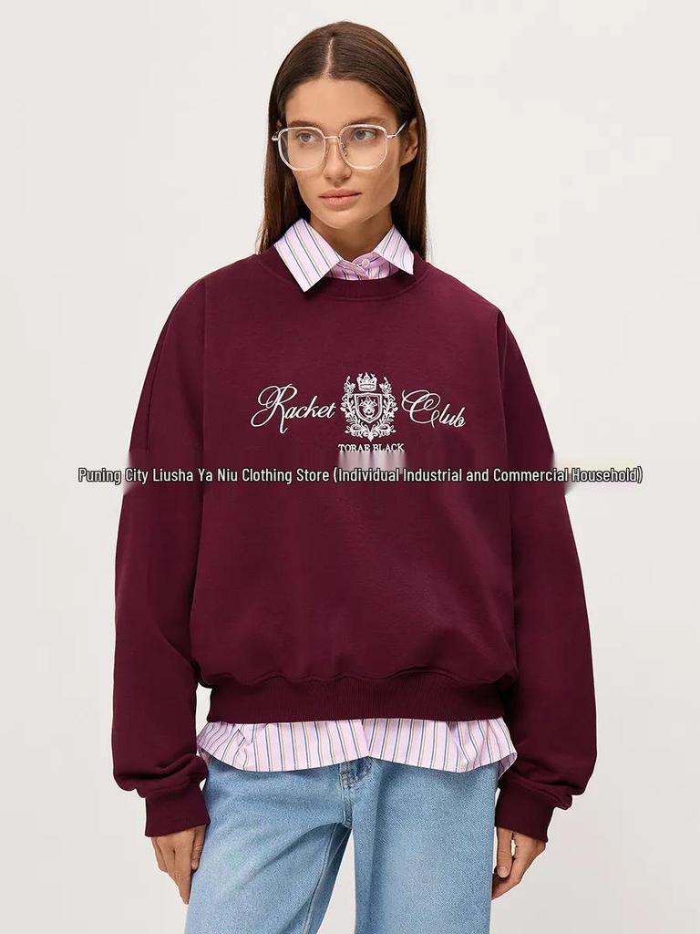 Retro American Style Thickened Round Neck Pullover Hoodie - Hip-Hop Inspired