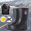 Outdoor Anti-smash Rain Boots Men's Protective Water Shoes Anti-puncture Non-slip Rain Boots High-top Work Water Boots