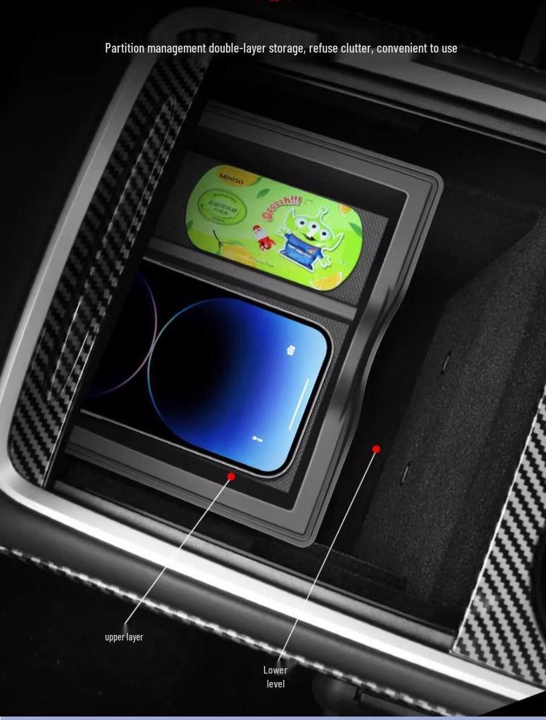 Tesla Model Y Center Console Storage Box - Refreshed Interior Accessory