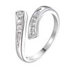 Adjustable Open Ring with Micro Pave Zirconia Stones Elegant Design for Women Wedding Band Fashionable Jewelry Accessory