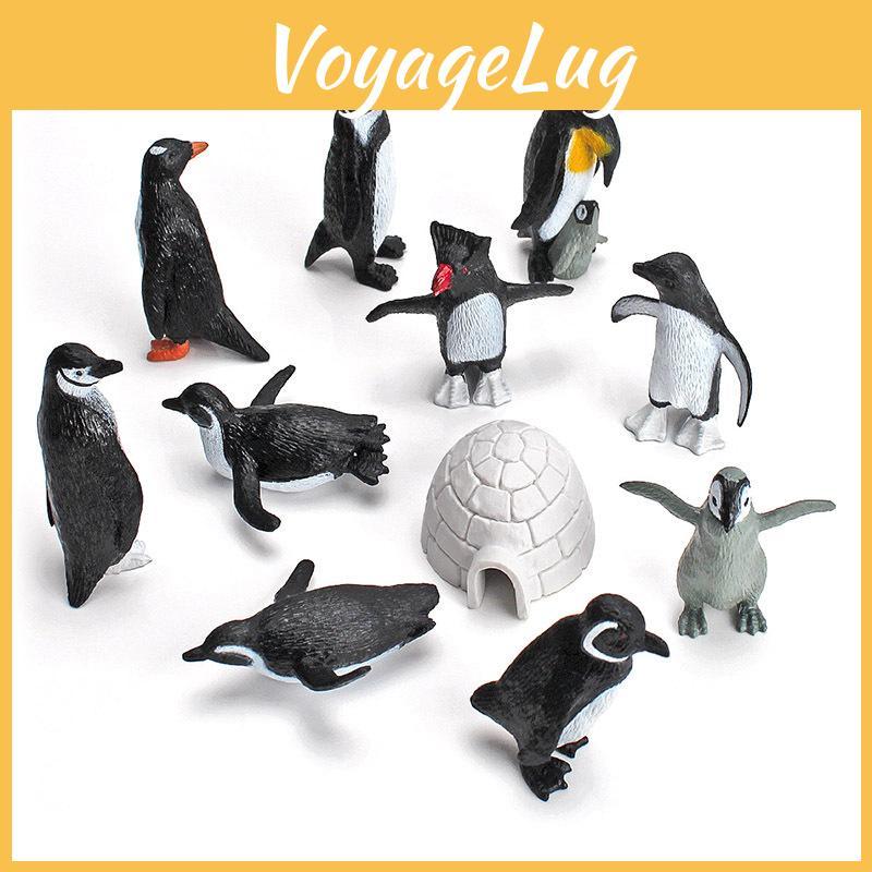 Detailed Pvc Arctic Penguin Toy Set Featuring 11 Miniature Ocean Animal Models