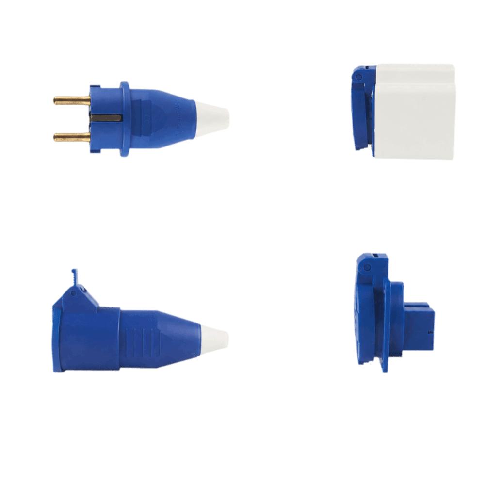 2 Pin 16A Industrial Connector Single Phase EU Standard Plug Waterproof Fitting  Outdoor Equipment
