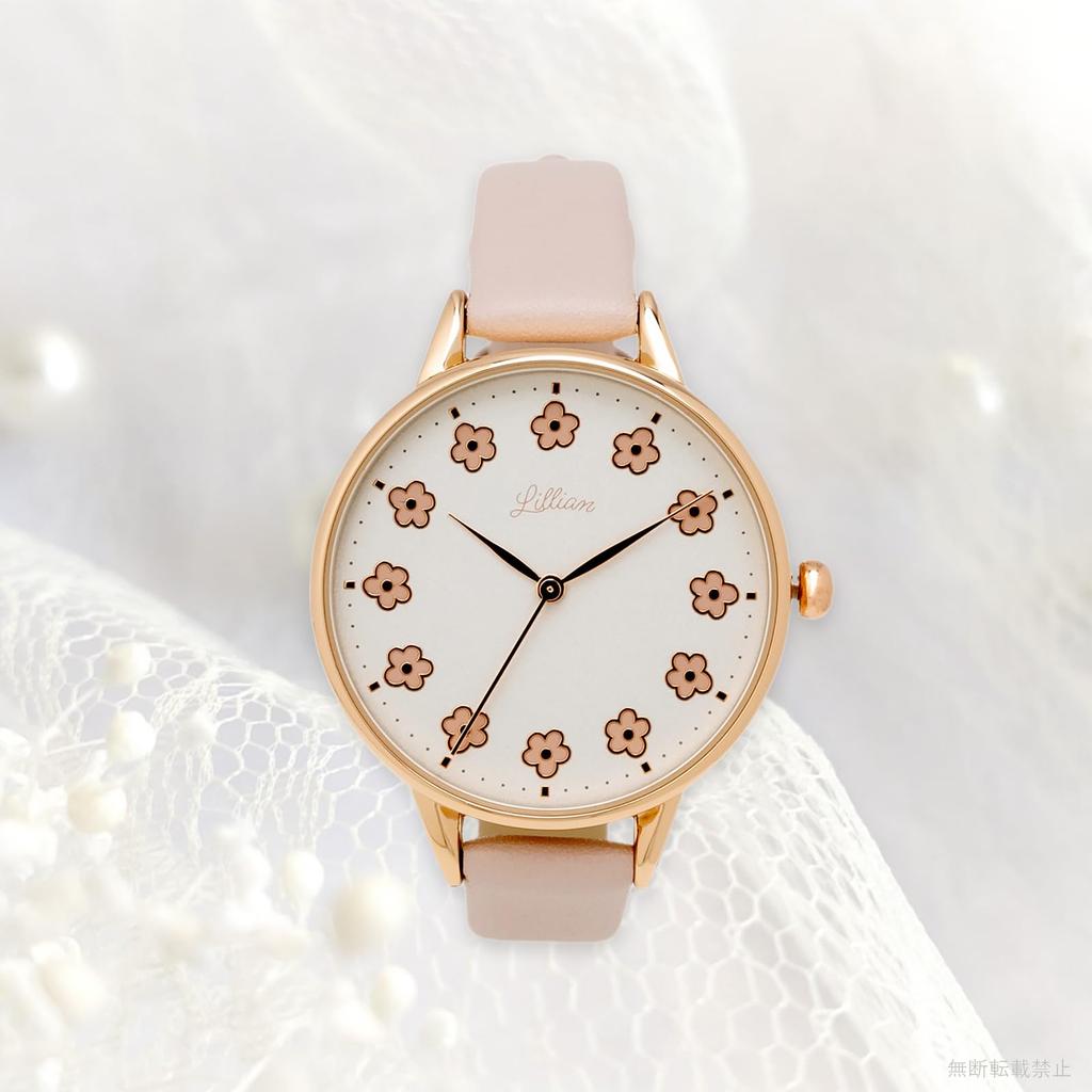 Fieldwork Women's Analog Watch with Leather Strap, Pink, Beige, JN018-3