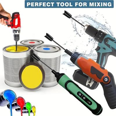 2PCS Epoxy Mixing Stick Paint Stirring Rod Putty Cement Paint Mixer Attachment With Drill Chuck For Epoxy Resin Latex Oil Paint