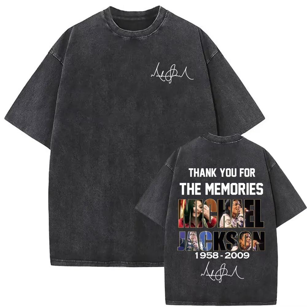 King of Pop Michael Jackson Album Cover T Shirt Men Women Fashion Classic Cool T-shirt Casual Vintage Washed T Shirts Streetwear