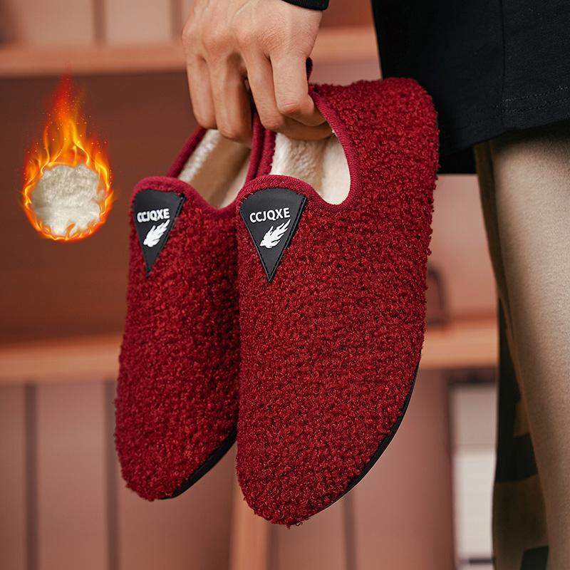 Maedef Men Winter Slippers Comfortable Women'S Cotton Shoes Thin Bottom Disigner Indoor Plush Warm Home Slippers Man Warm Shoes