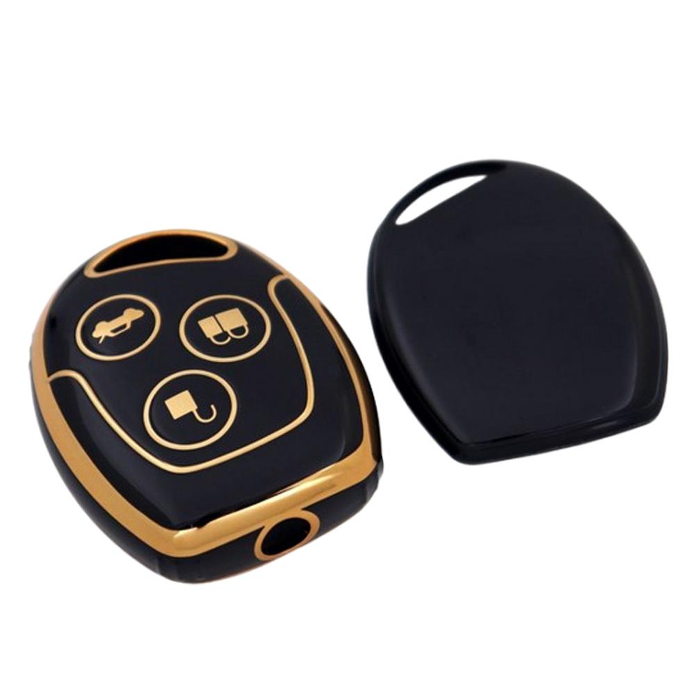 TPU autosleutelhouder voor Ford MONDEO FIESTA FOCUS C-MAX S-MAX TRANSIT KA GALAXY met 3 knoppen.