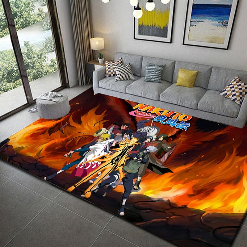 Naruto Populární Koberec pro Obývací Pokoj Ložnici Domácí Dekorace Pohovky, Dětská Protiskluzová Podlahová Rohožka