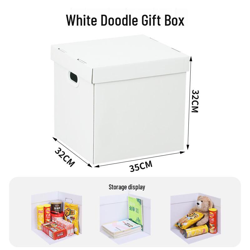 White Cardboard Surprise Gift Box for Birthday