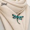 Brooch Electroplated Alloy Brooch Dragonfly Pin with Sparkling Rhinestones Inlaid