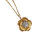 Shine Brushed Luxury Inlay Diamonds Exquisite Flower Necklace Classic Design and Charm Pendant Wedding Engagement Jewelry