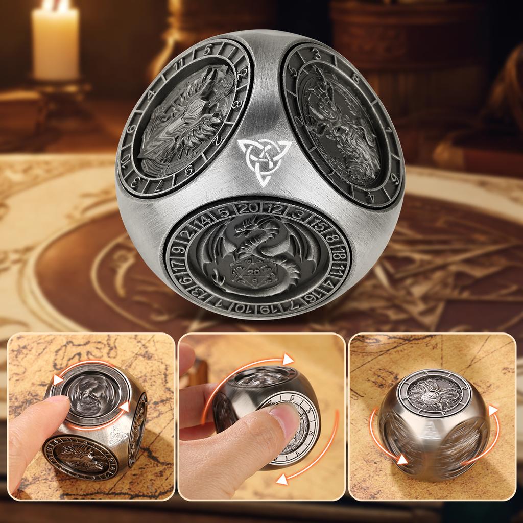 Rotating Six-Faced Dice Spinner Game Party Gift for Role-Playing Entertainment Game Dice Present