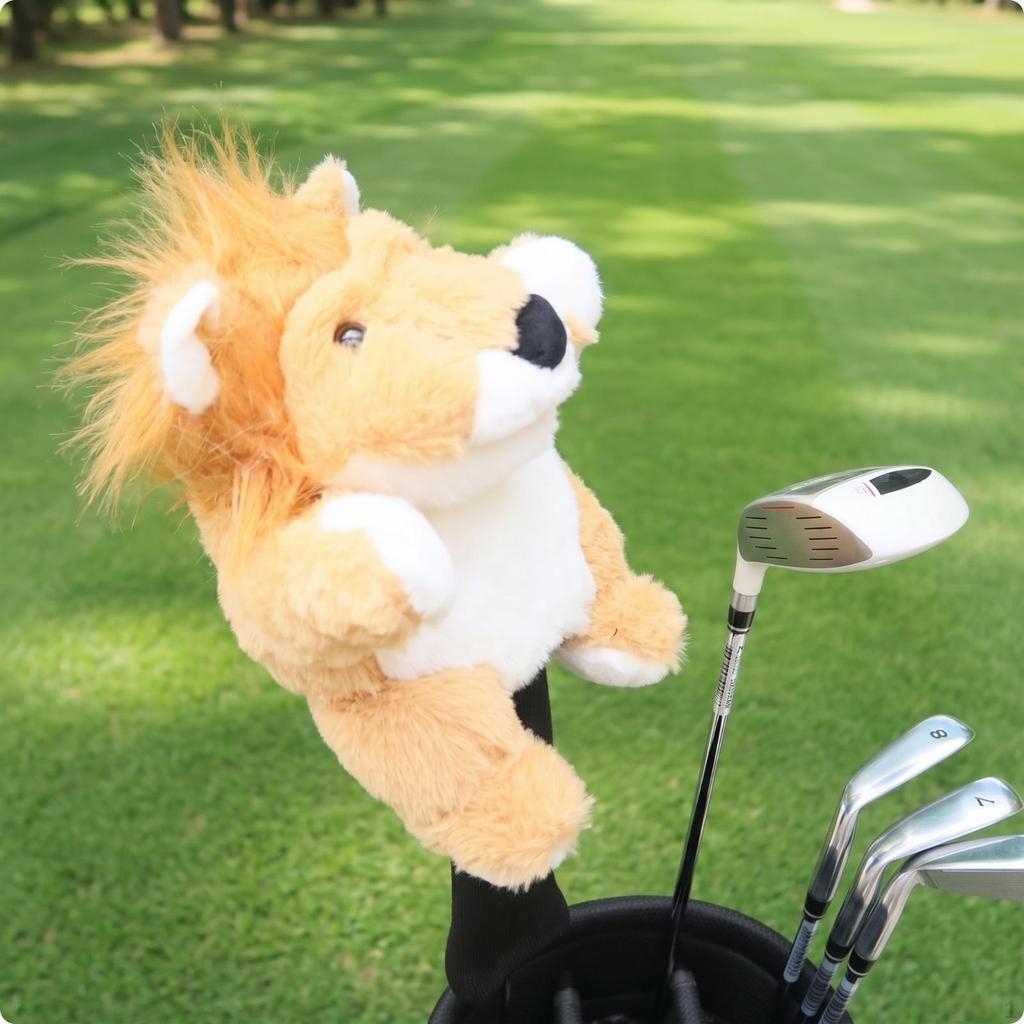 Golf Driver Headcover Furry Animal Cute Soft Club Cover