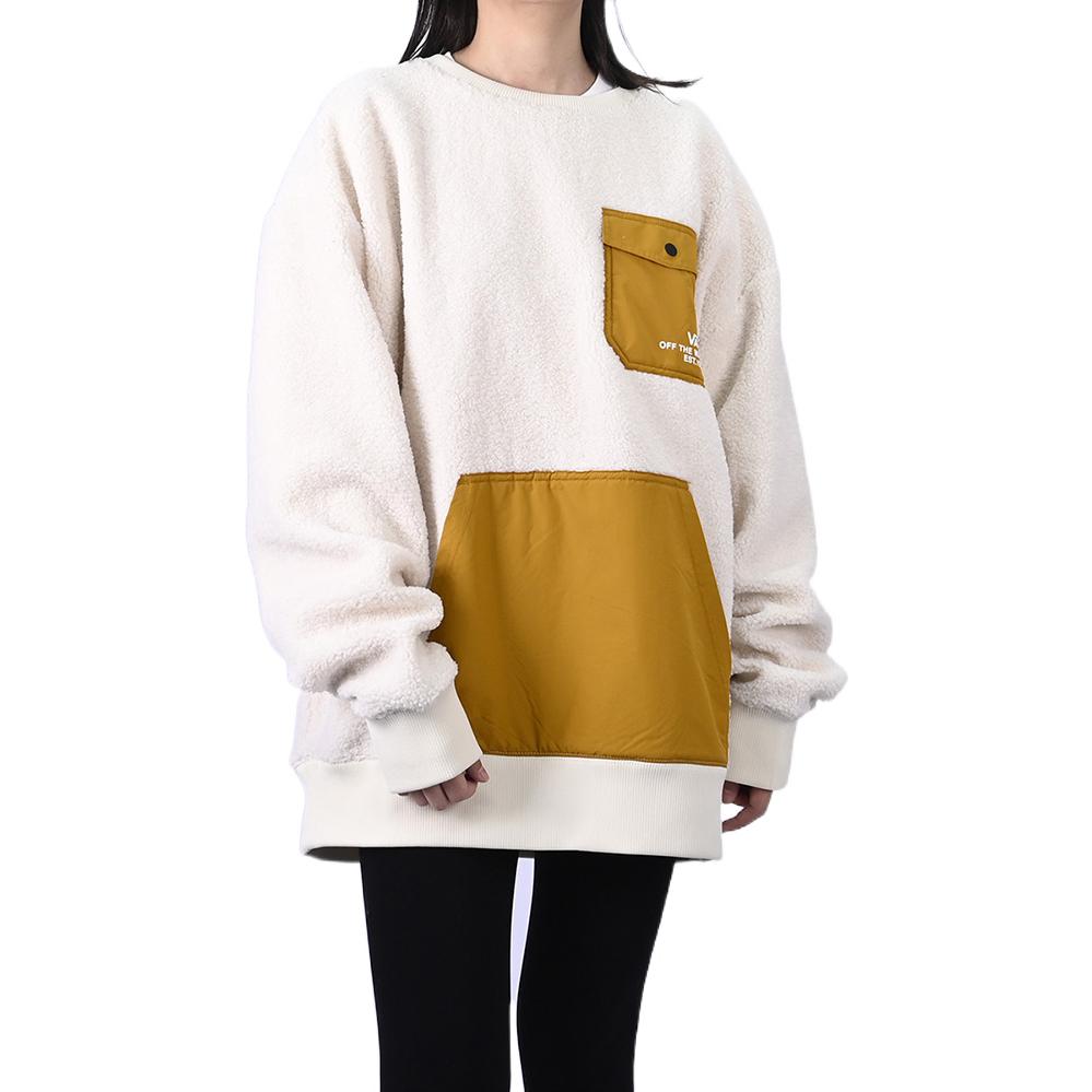 Vans Sherpa Fleece Colorblock Crewneck Sweatshirt Men Tops Off-White VN0A5H7M3KS