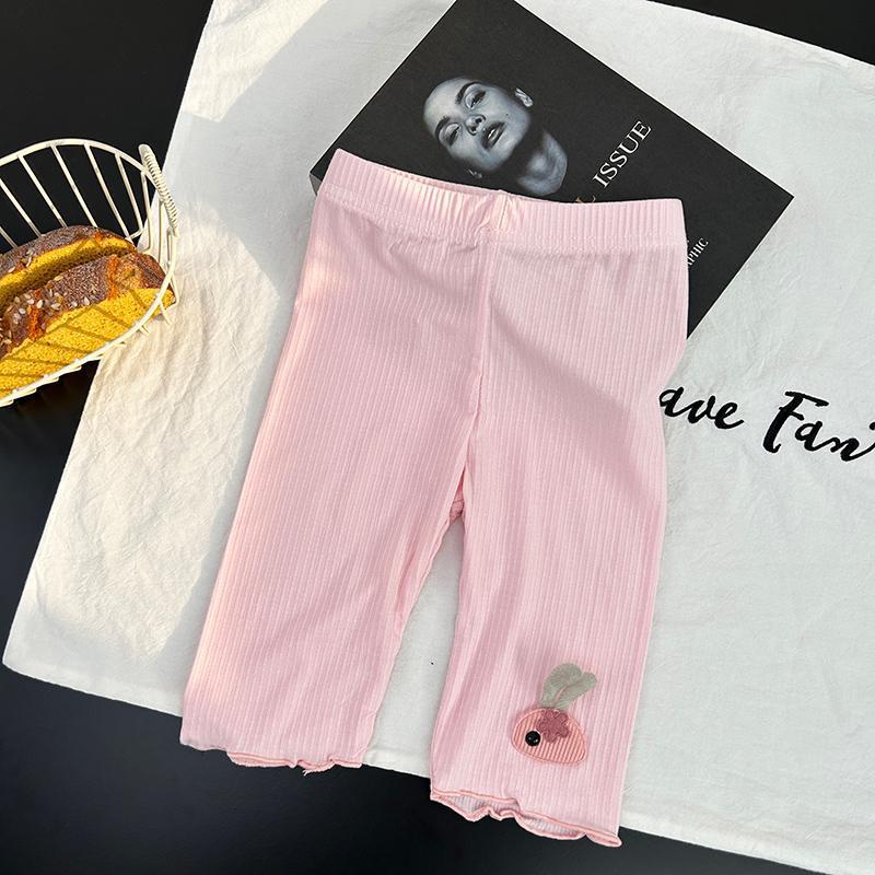 

Укороченные брюки для девочек Тонкие модели Детские леггинсы Летние модели Защитные брюки для девочек Универсальные брюки средней длины Модные 100 розовый