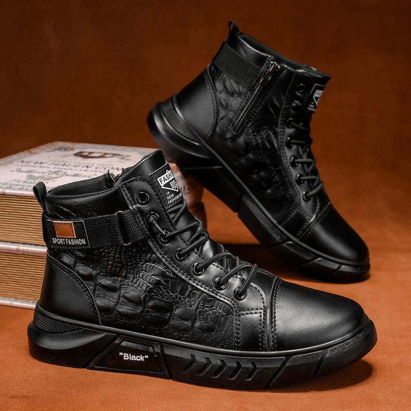 2025 autumn new men's Martin boots daily casual men's shoes black trend Martin boots go out versatile