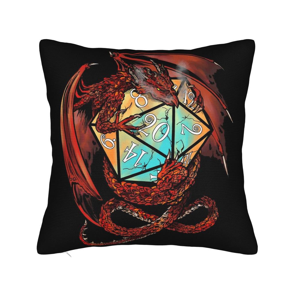 Dungeon Master Dice Dragon Pillowcase Soft Polyester Cushion Cover Decor DnD Throw Pillow Case Cover Home Dropshipping 40*40cm