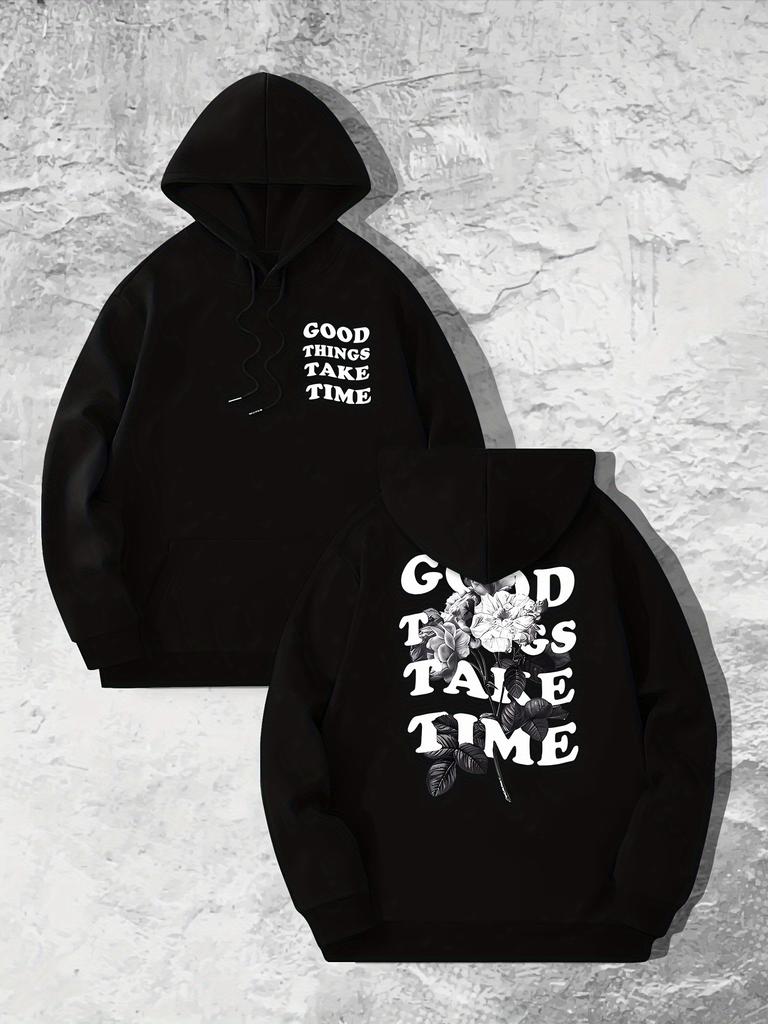 Men's Hooded Printed Sweatshirt, New Autumn-winter Style Long-sleeved Casual American Streetwear Outdoor Sport Comfortable