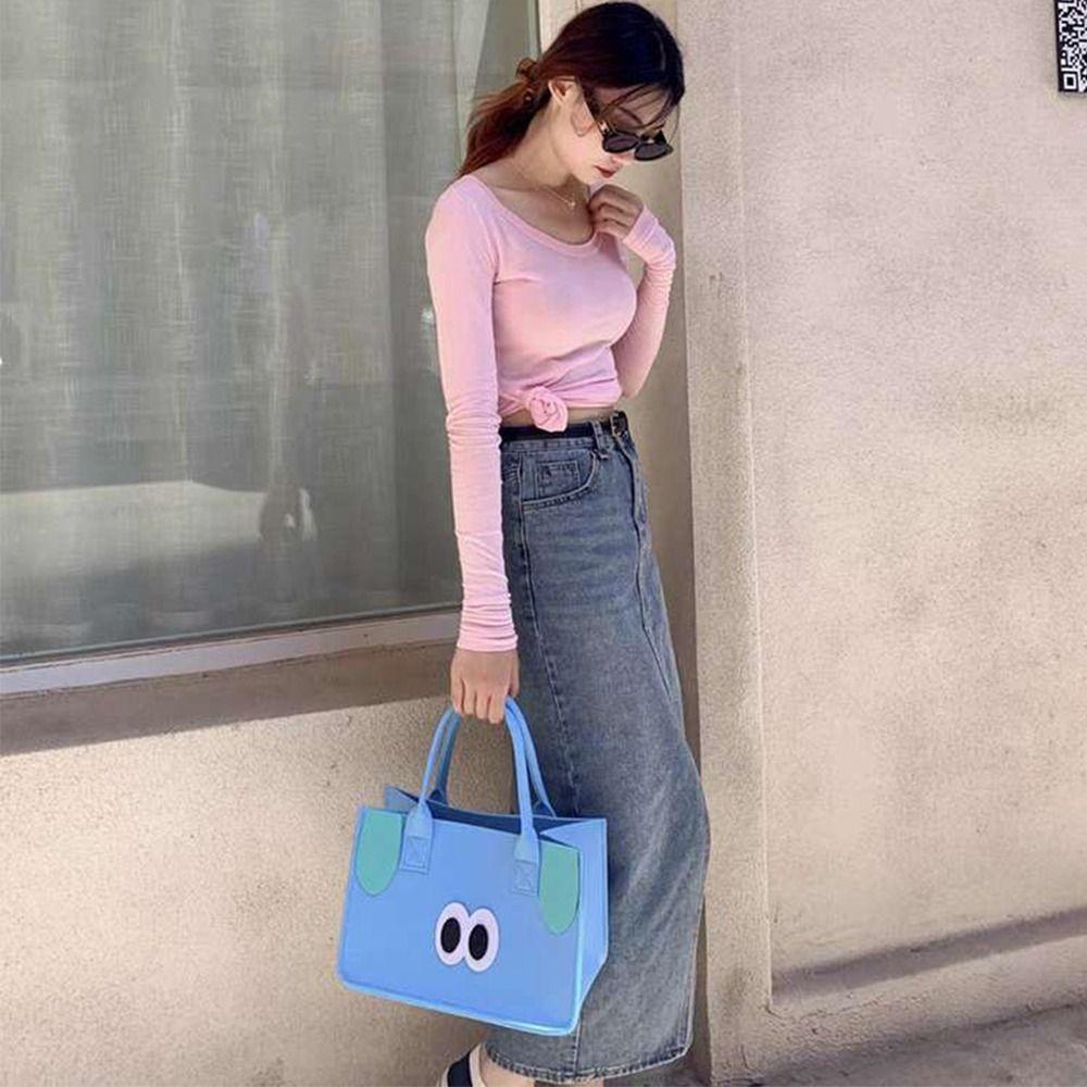 Multi-function Large-capacity Felt Shopping Bag Picnic Bag Food Storage Bag Women Lunch Bag Handbag