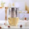 Stainless Steel Double Handle Loose Leaf Tea Infuser, Fine Mesh Coffee Filter Spoon with Lid, Hanging Leak-proof Tea Strainer
