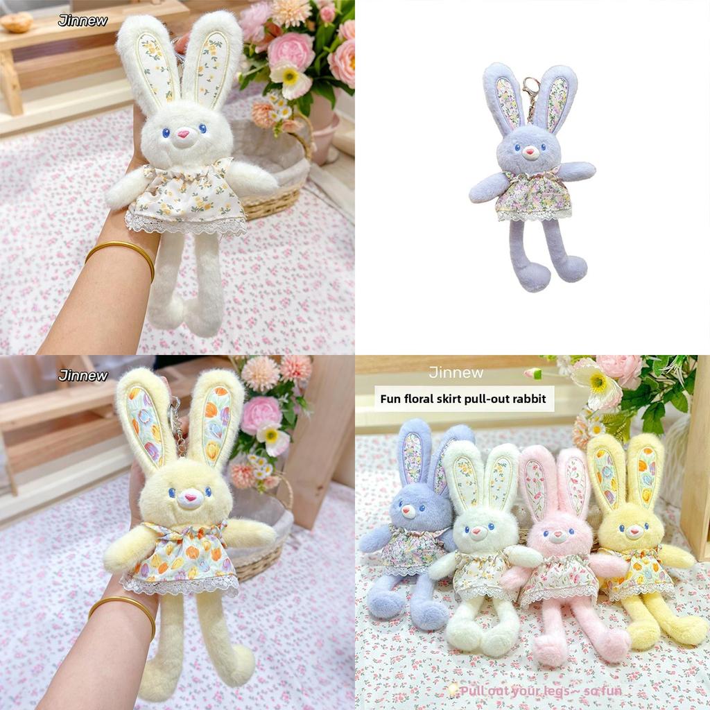 Jinnew Floral Dress Plush Bunny Keychain With Cute Design For Gift And Accessories