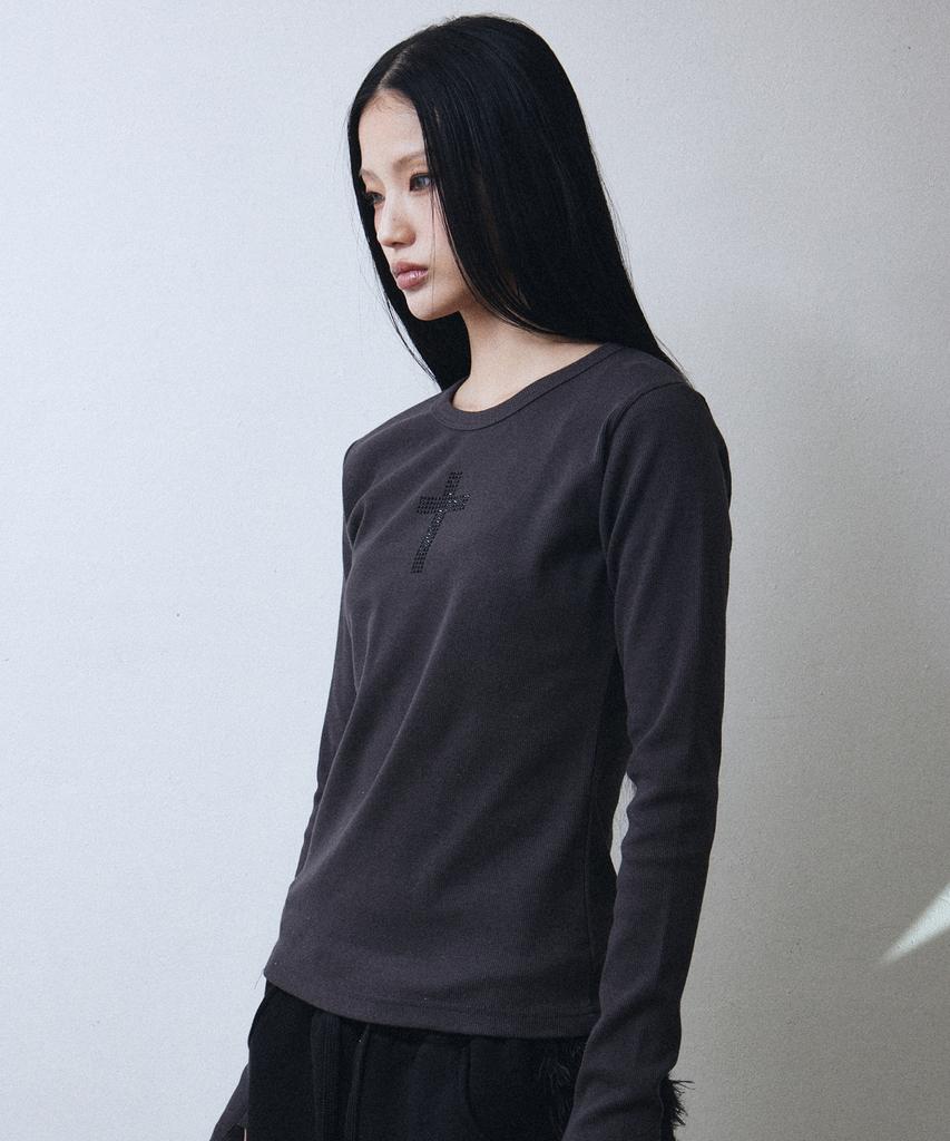 Lekim Cubic Cross Long Sleeve (Charcoal)