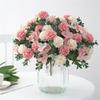 Long Lasting Silk Rose Artificial Flower Bunch for Cemetery Decoration