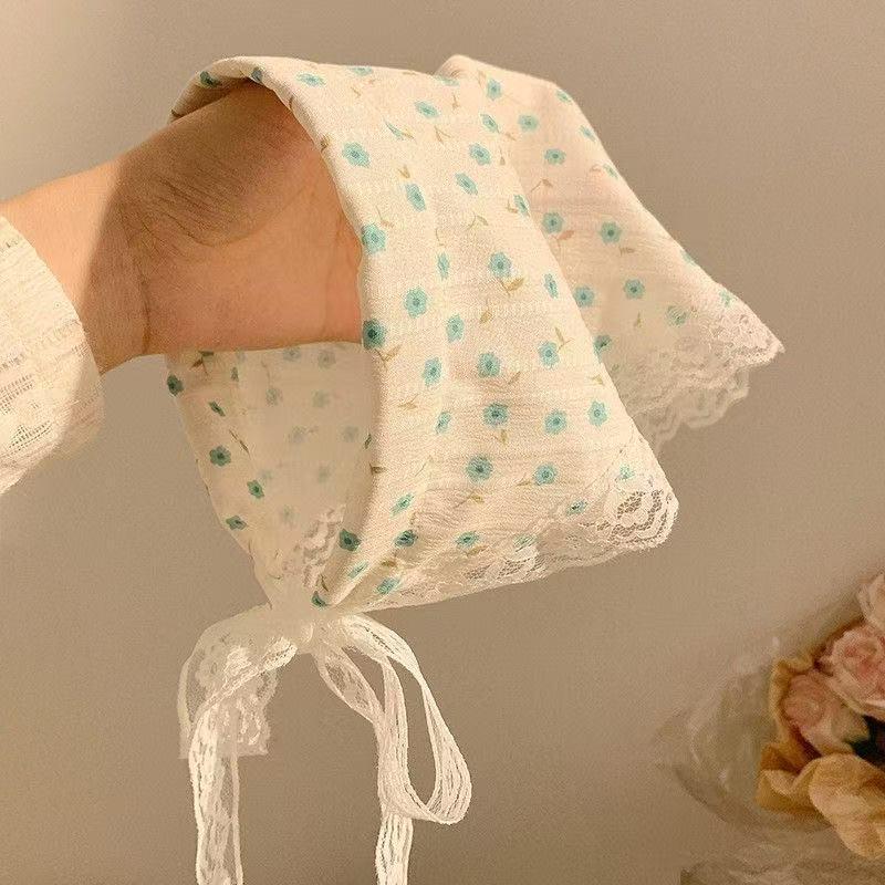Damen Pastorales Seidenkopftuch Stirnband Haarband: Französischer Küstenstil Strick Dreieckstuch