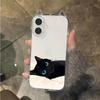Sleeping Cat Is Suitable for Apple 17Promax Mobile Phone Case Air Cat Ears IP16/15 Transparent 14 Cute 13 Soft Case