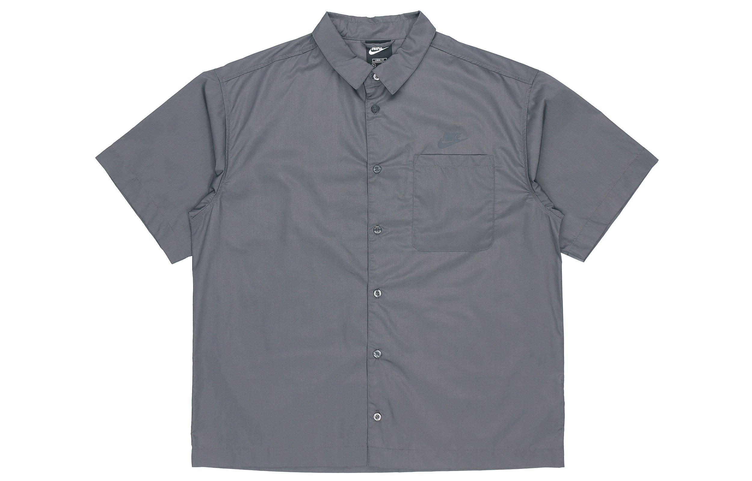 Nike Shirts Men s Iron Gray Lapel Moderate Shirt DM8686-060 M