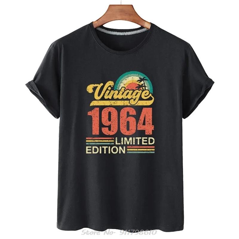 Oversized Birthday Anniversary T-shirts 1964 1974 1984 Family Party Cotton T Shirt Short Sleeve Tshirt Vintage Tee Gift Clothes