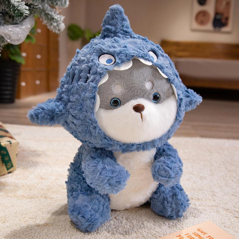 

Creative Shark Dog Doll Plush Toy Puppy Dog Husky Doll Children s Accompaniment Soothing Pillow Ragdoll 37cm（0.35kg）