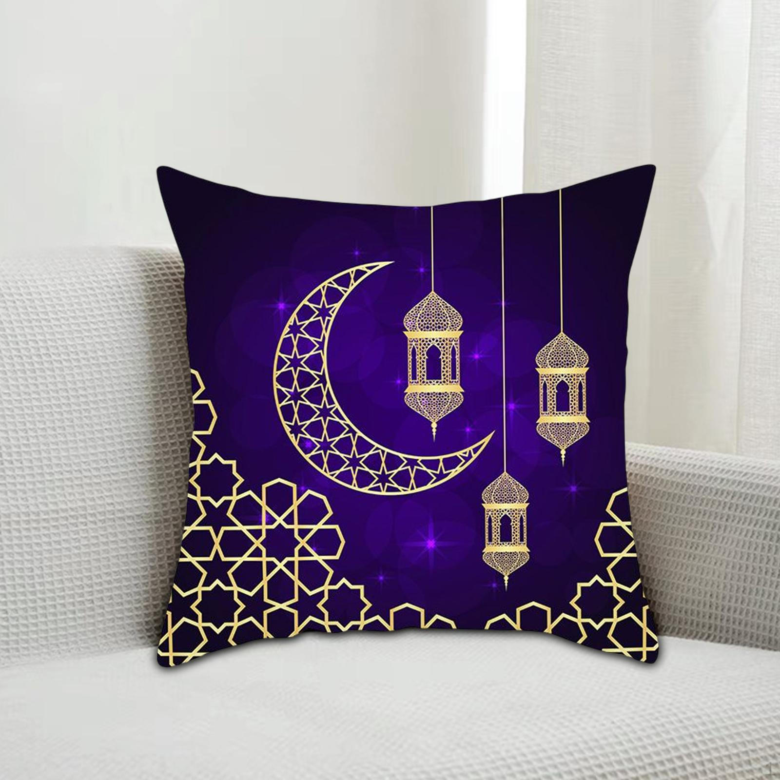 

Чехол на подушку Рамадан Мубарак, чехол на подушку с лунным светом, исламский мусульманский чехол с застежкой-молнией Style B