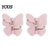 Hair Tie Holder Hook Rotating Butterfly Adhesive Wall Hooks, 3-Prong No-Drill Swivel Hangers, with Key Adjustable Angle Space-Saving Hook, for