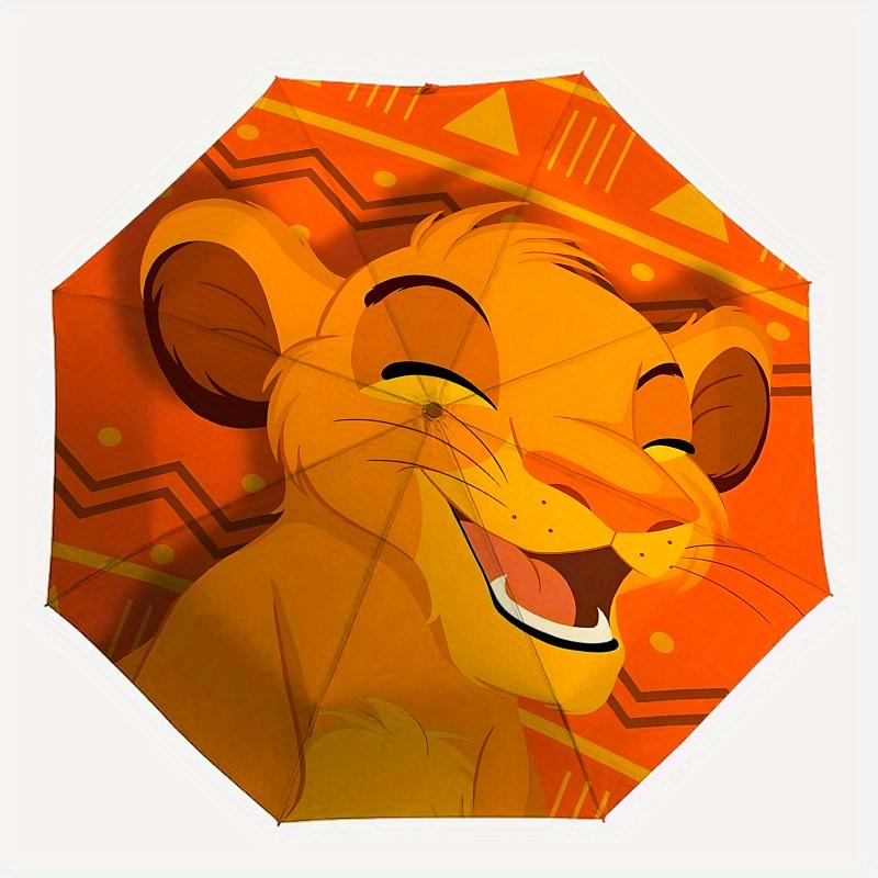 1 Auto Open Lion King, Simba Themed Colorful 8-rib Portable Umbrella for Men and Women, A Compact Commuting Companion Suitable for Daily Dri