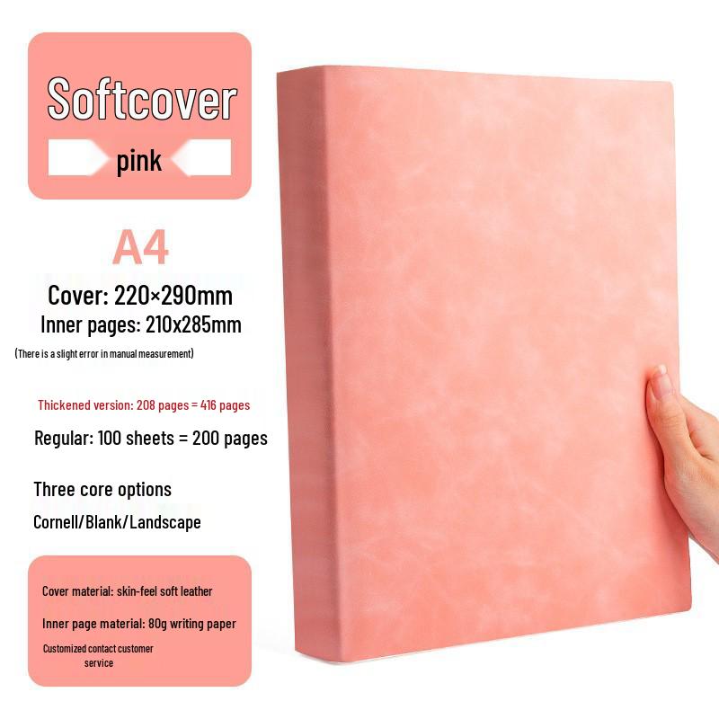 

Дневник Qinde Li A4 в толстой мягкой кожаной обложке для аспирантов, блокнот Cornell с пустыми страницами Cornell 200 Pages