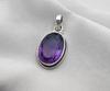 Natural Amethyst Cut Silver Pendant 925 Sterling Purple Gemstone Necklace Handmade February Birthstone Jewelry Gift for Her
